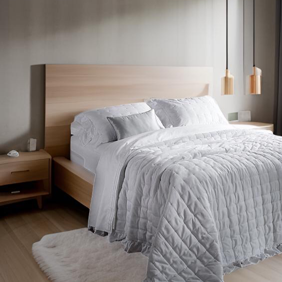 Cubrecama King Petit Pois Blanco Luxus