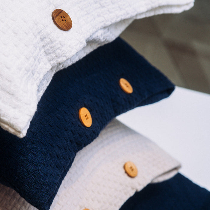 Cubrecama King Design Borde Azul