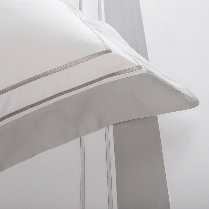 Juego de sábanas King Savile Blanco/Plata 400 hilos