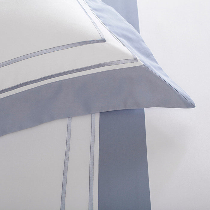 Juego de sábanas King Savile Blanco/Azul 400 hilos