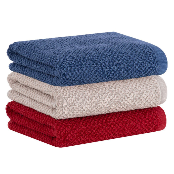 Juego de 3 Paño de Cocina Gourmet Beige/Rojo/Azul