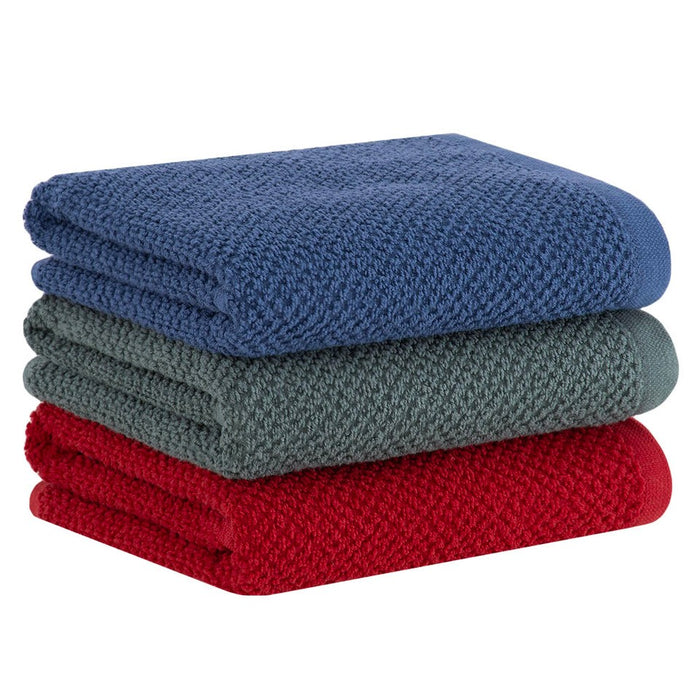 Juego de 3 Paño de Cocina Gourmet Verde/Azul/Rojo
