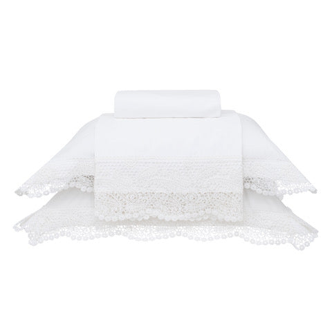 Juego de sábanas Queen Lassi Blanco 600 hilos