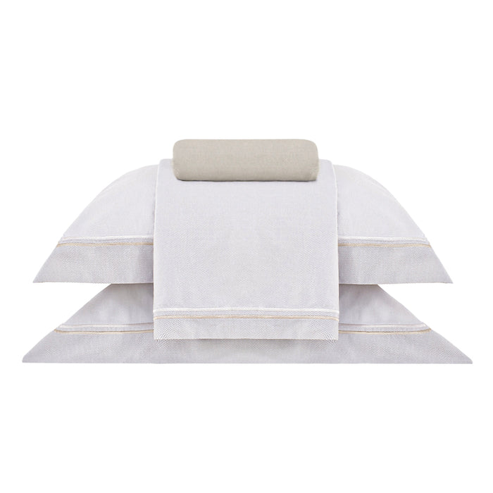 Juego de Sábana Queen Otto Beige 300 Hilos