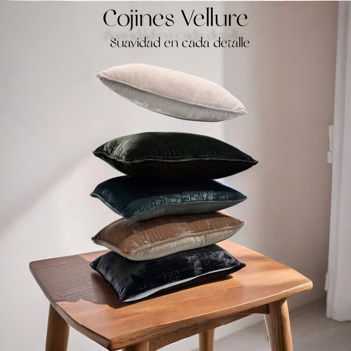 Cojin Vellure Plata 50x90 cm