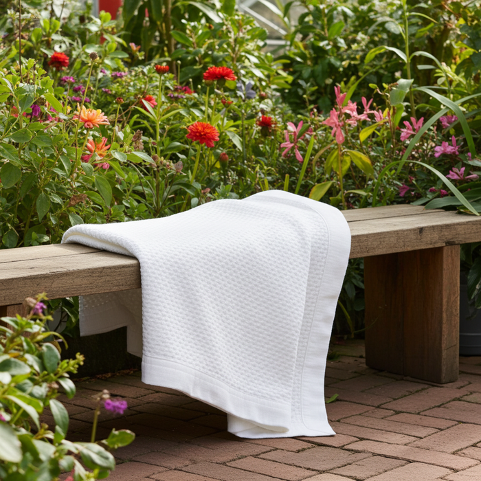 Cubrecama Twin In Design Blanco borde blanco