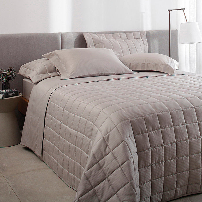 Cubrecama King Stripes Kaki