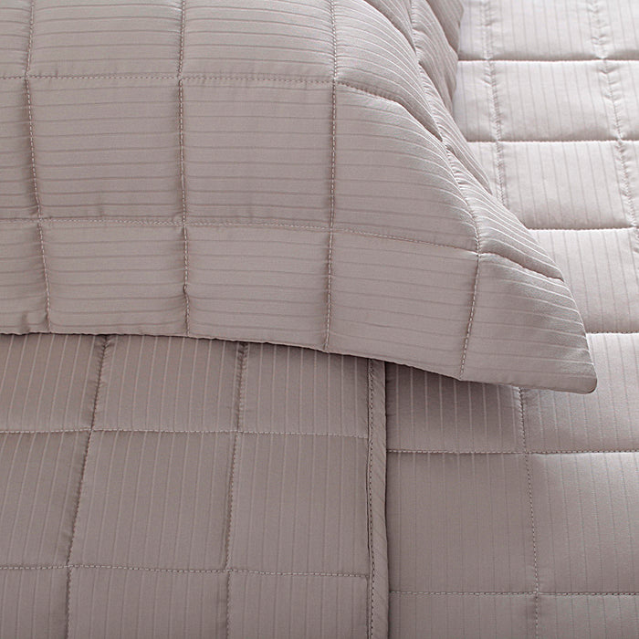 Cubrecama King Stripes Kaki