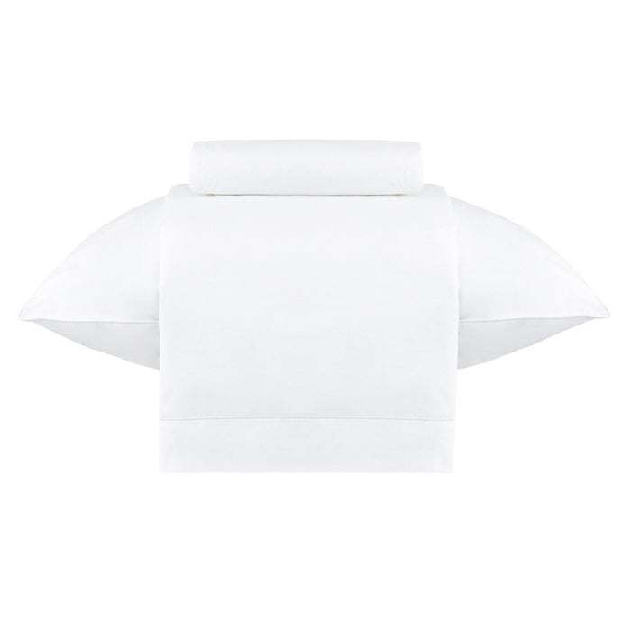 Juego de Sábanas Twin Classic Percale Blanco 200 hilos