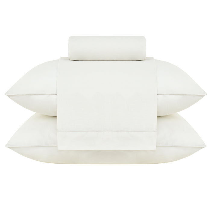Juego de Sábanas Queen Classic Percale Beige 200 hilos