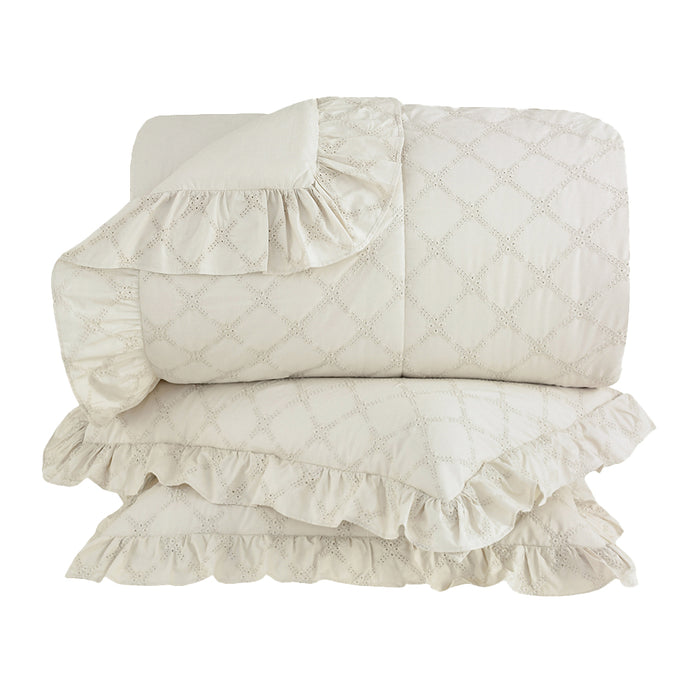 Colcha King Ivory Beige Luxus