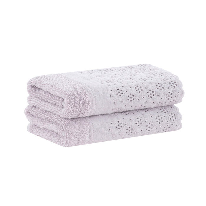 Juego de 2 Toallas Lovely con lazo 1636 Lila 30x50 cm