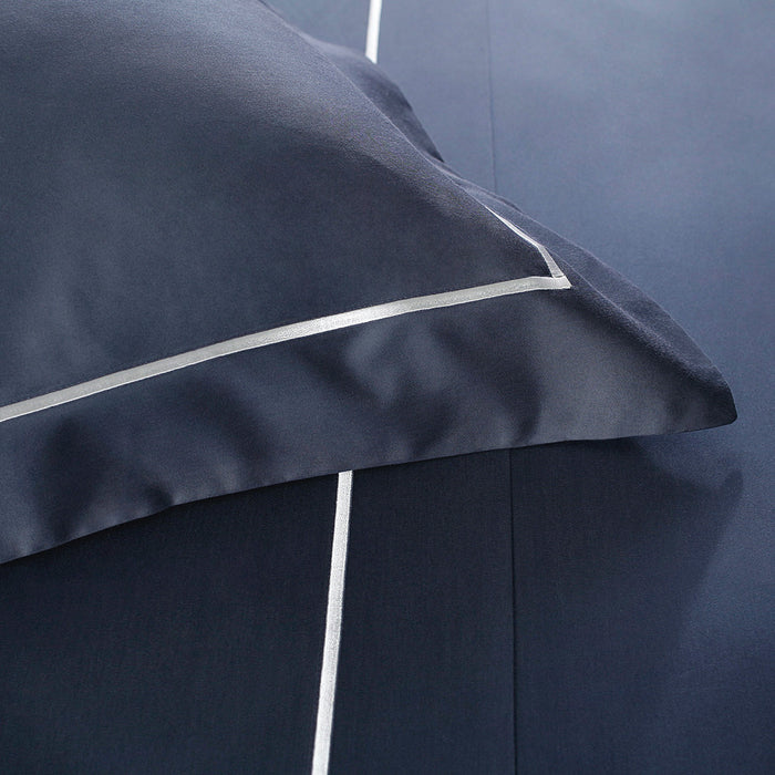 Juego de Sábana Queen Nilo Azul/Beige Algodón Egipcio