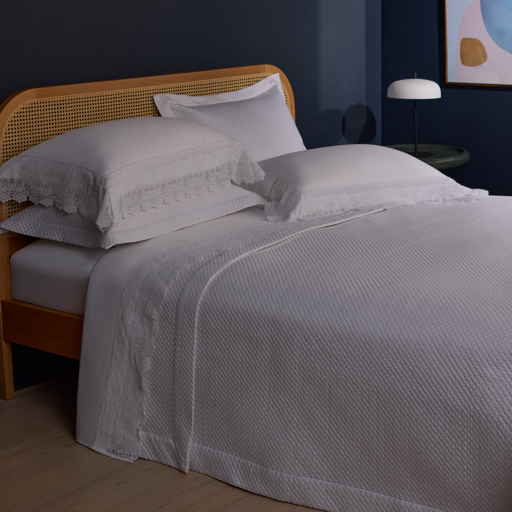 Cubrecama King Splendor Blanco 300 Hilos