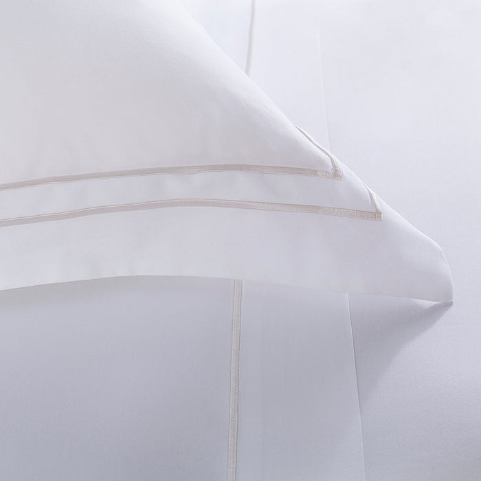 Juego de Sábana Sublime Blanco/Perola King 300 Hilos
