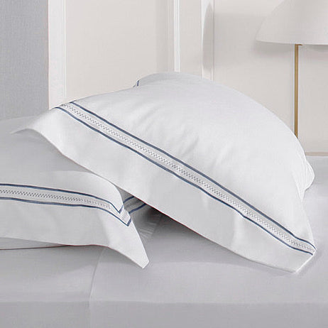 Funda Trento Blanco/Azul 50 x 90 cm 800 Hilos Algodón Egipcio