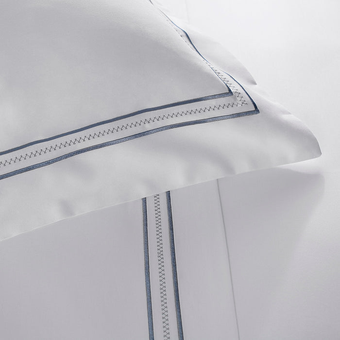 Funda Trento Blanco/Azul 50 x 90 cm 800 Hilos Algodón Egipcio
