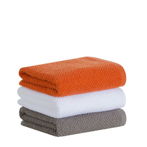 Juego de 3 Paños de Cocina Gourmet Blanco/Marrón/Naranja